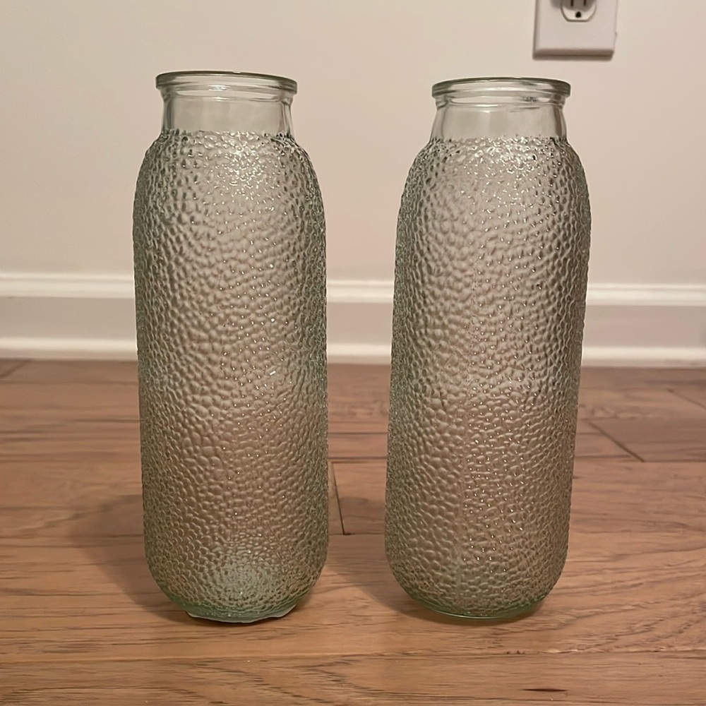 Textured Clear Glass Vases